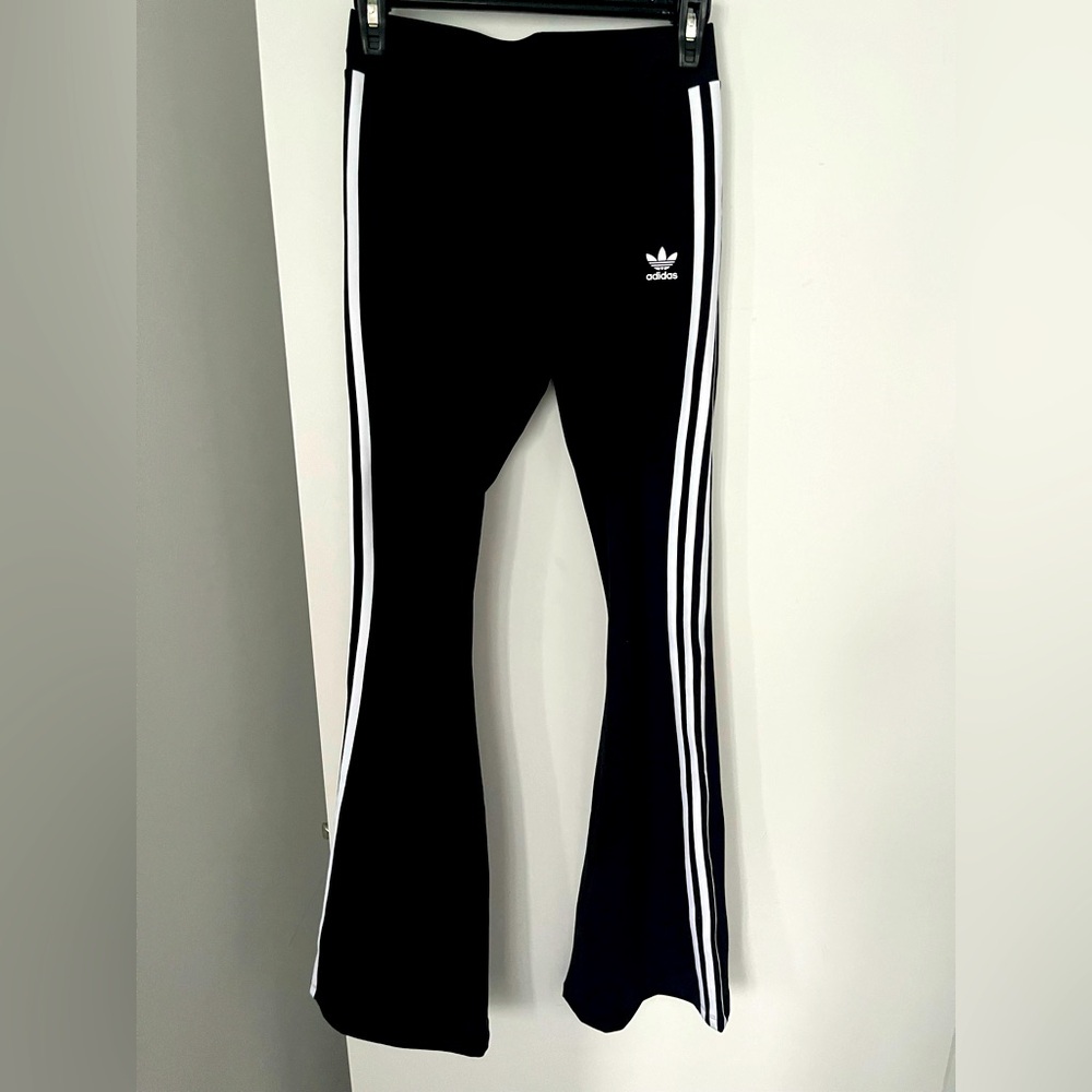 Adidas Black Flared Bottoms (Size: S)